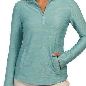 Tommy Bahama New Teal Long Sleeve 1/4 Zip Top XL